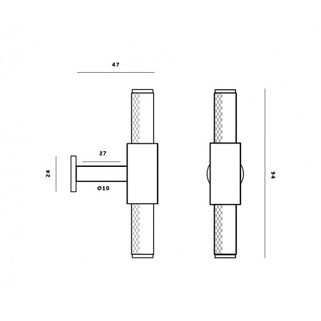 Мебельная ручка-кнопка (кноб) Buster + Punch T-BAR 94 мм матовая латунь