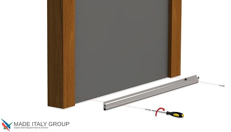 Автоматический порог накладной для межкомнатных дверей Comaglio 1450 / 900-700 мм, регулировка 1 уровень, темно-коричневый