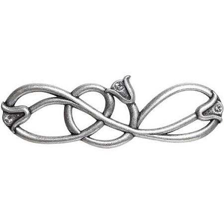 WMN.672X.128.MKRE8 Ручка-скоба мебельная 128 мм, старое серебро с блеском / горный хрусталь