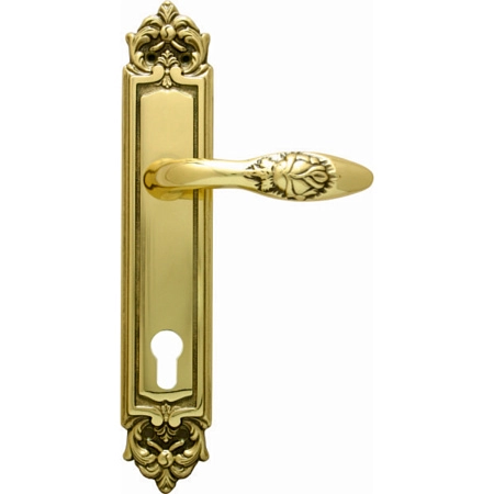 Дверные ручки на планке Melodia 243/229 Cyl Rosa Полированная латунь