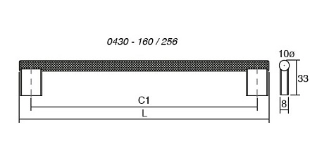 Мебельная ручка скоба рейлинг Viefe GRAF MINI м/о 160 мм L= 182 мм сталь