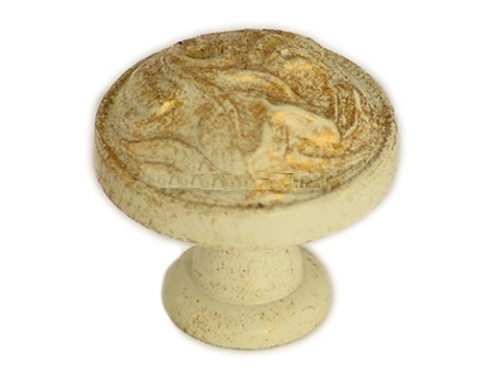 Мебельная ручка-кноб Linea Cali Vintage белая с патиной 1272 PB 028 az