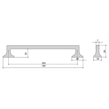 WMN.813X.160.M00H4 Ручка-скоба мебельная 160 мм, никель