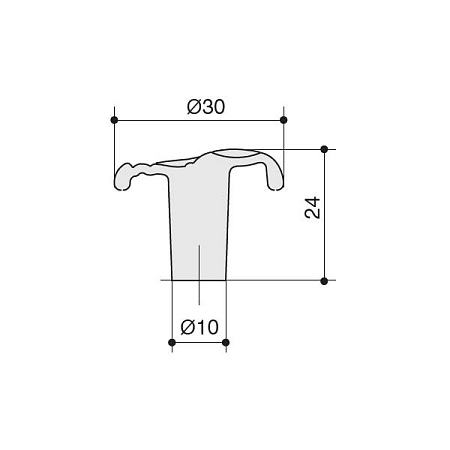 24169Z03000.52 Ручка-кнопка мебельная, серебро винтаж