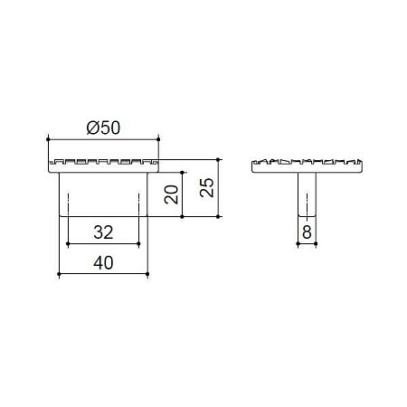 8.1038.0032.40 Ручка-кнопка мебельная 32 мм, хром глянец