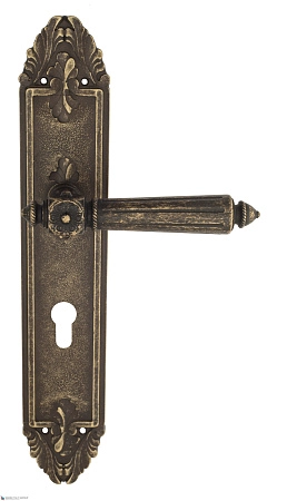 Дверные ручки Venezia CASTELLO CYL на планке PL90 античная бронза