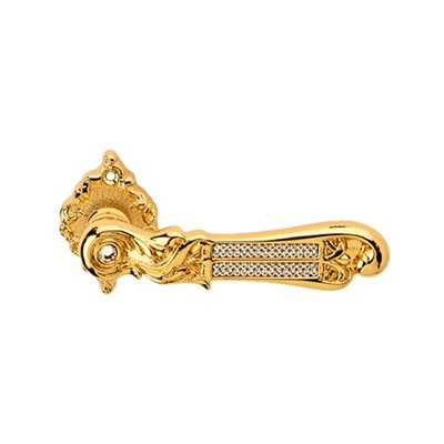 Дверная ручка Linea Cali Tiffany mesh (018) золото / Swarovski