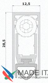 Автоматический порог врезной для межкомнатных дверей Comaglio 420 / 930-730 мм, регулировка 1 уровень