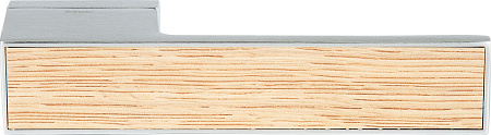 Дверная ручка на розетке Icon 302 Матовый хром с вставкой выбеленный дуб