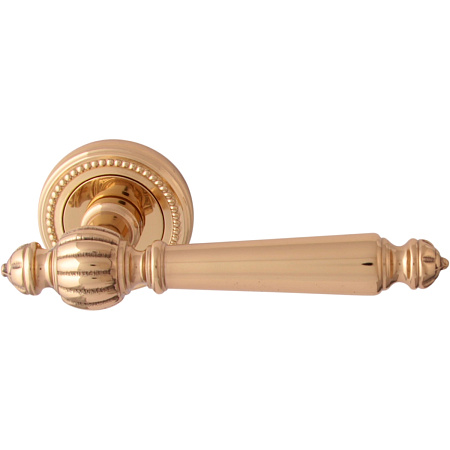 Дверная ручка на розетке Melodia 235L Mirella Полированная латунь