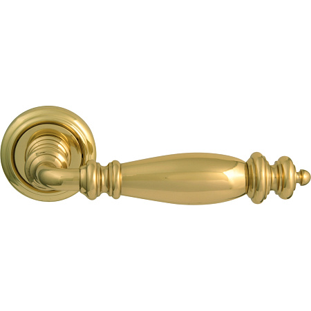 Дверная ручка на розетке Melodia 403 V Siena brass Полированная латунь