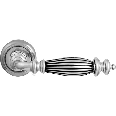 Дверная ручка на розетке 404 V Siena lines Серебро 925 + черный