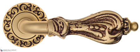 Дверные ручки Venezia FLORENCE D4 французcкое золото + коричневый
