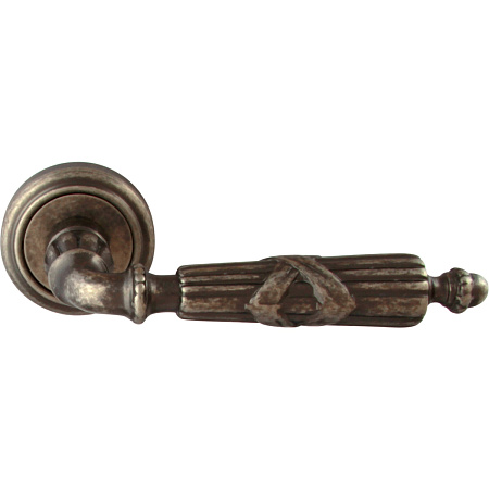 Дверная ручка на розетке 282 V Praga Античное серебро