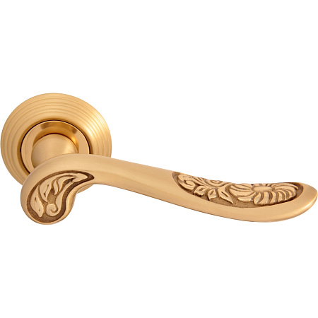 Дверная ручка на розетке Melodia 285P Daisy Матовая латунь/латунь